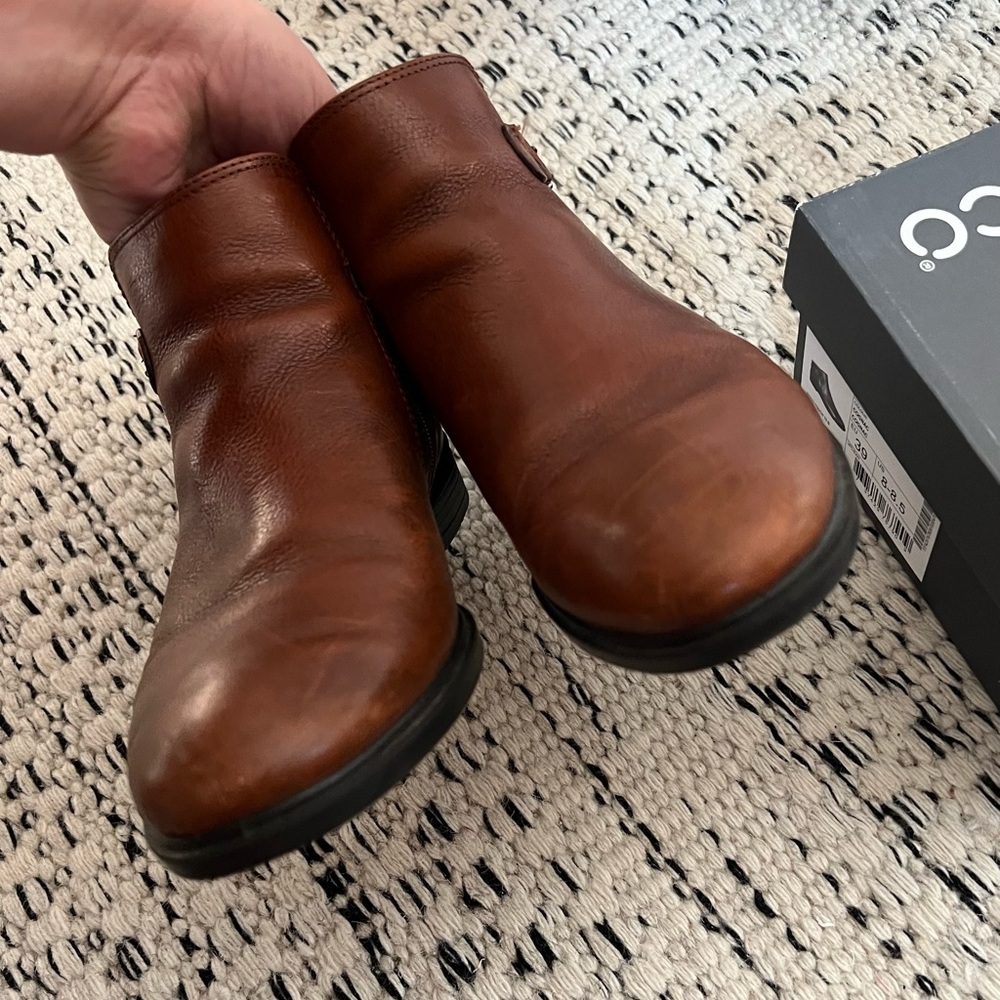 Ecco Women’s Leather Ankle Booties with Buckle | Cognac | Size 8-8.5 - Picture 8 of 9